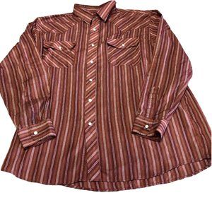 Haband Pearl Snap Shirt Men's XL Long Sleeve